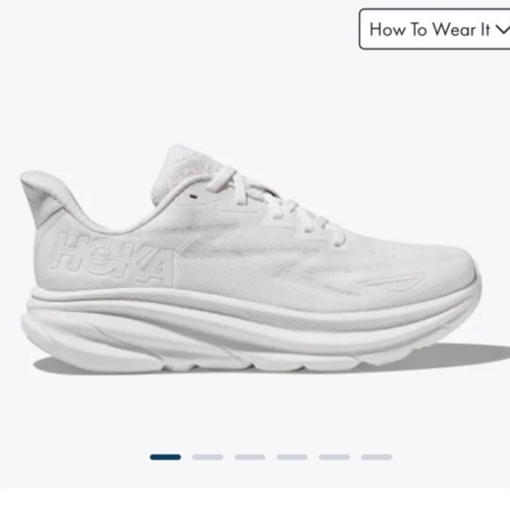 Hoka All-White Athletic Sneakers Clifton 9 Size 7 MD